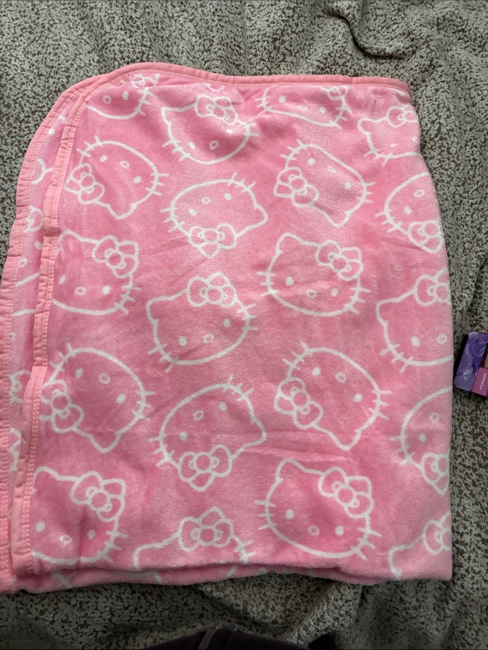 Hello Kitty Pink and White Plush Throw